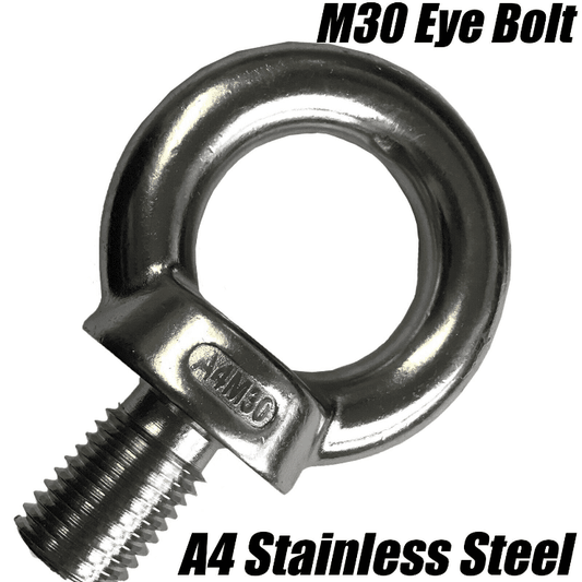 M30 A4 316 Marine Grade Stainless Steel Lifting Eye Bolts Heavy Duty Ring Hook