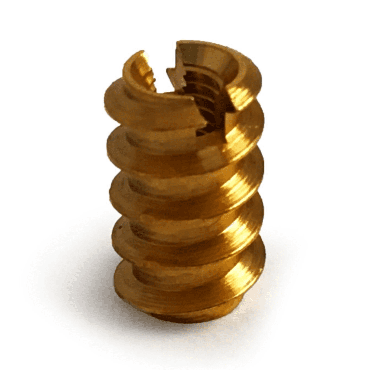 M3X10mm Slotted Solid Brass Screw In Type A Threaded Wood Inserts Chipboard