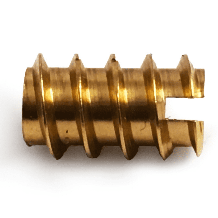 M3X10mm Slotted Solid Brass Screw In Type A Threaded Wood Inserts Chipboard