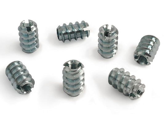 M3X10mm Slotted Steel Screw In Type A Threaded Wood Inserts Chipboard Zinc
