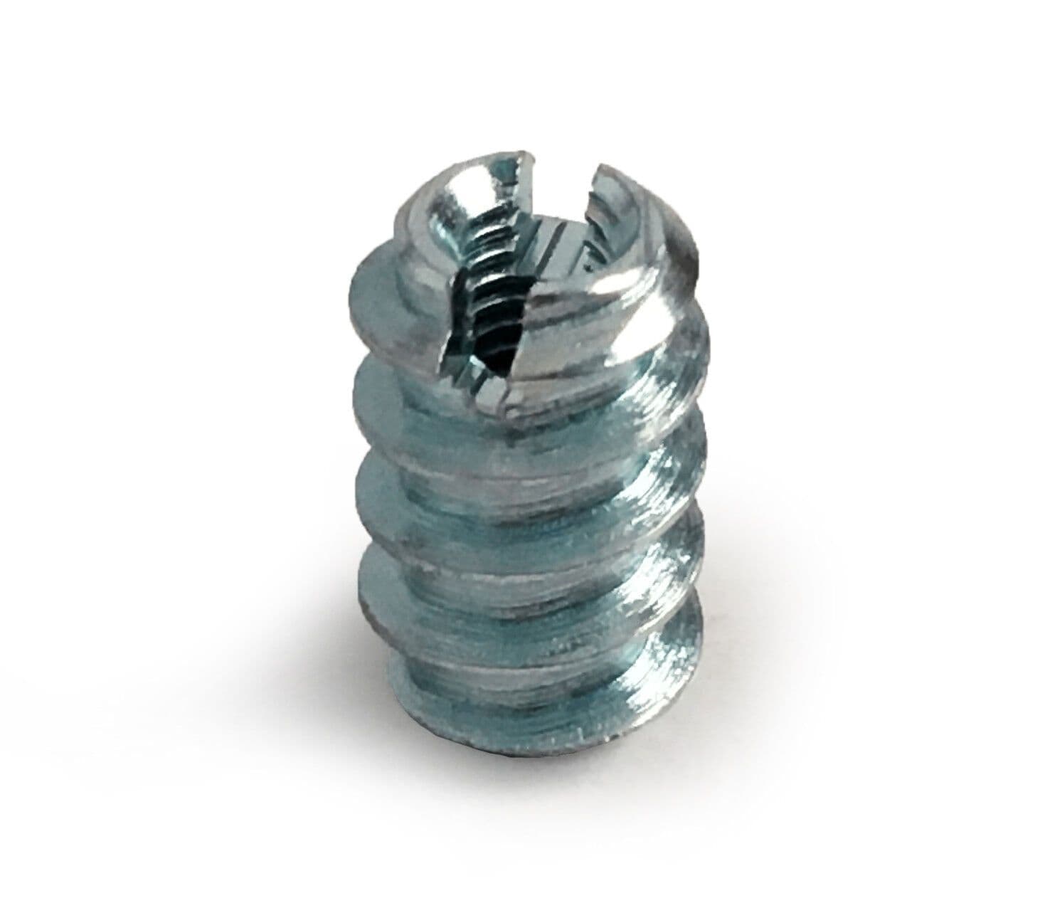 M3X10mm Slotted Steel Screw In Type A Threaded Wood Inserts Chipboard Zinc