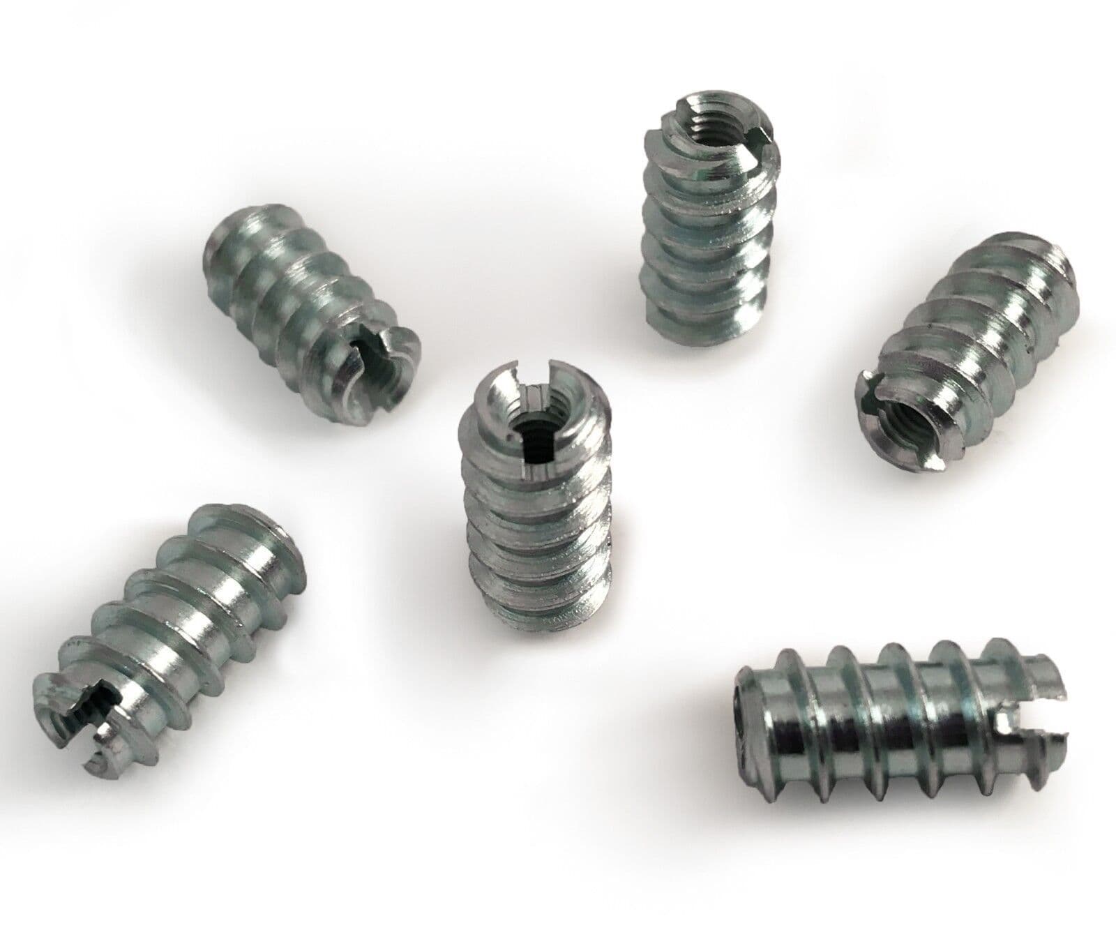 M3X12mm Slotted Steel Screw In Type A Threaded Wood Inserts Chipboard Zinc