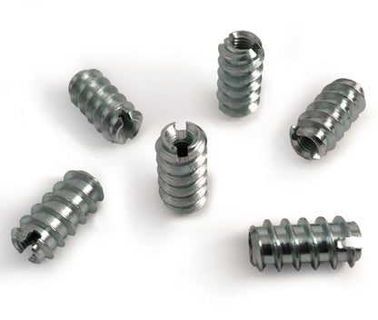 M3X12mm Slotted Steel Screw In Type A Threaded Wood Inserts Chipboard Zinc