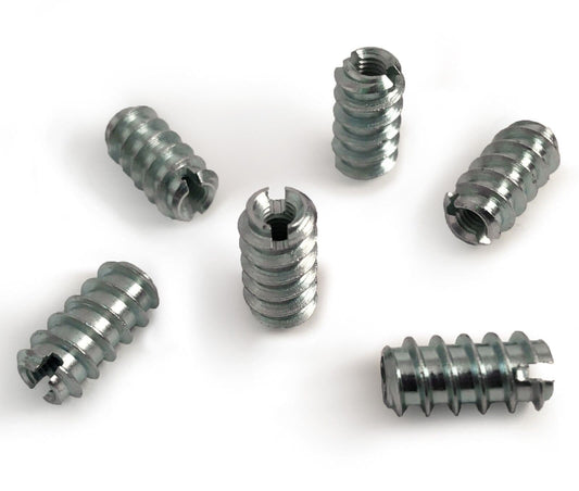 M3X12mm Slotted Steel Screw In Type A Threaded Wood Inserts Chipboard Zinc