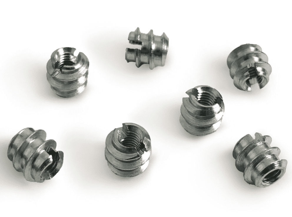 M3X6mm Slotted Steel Screw In Type B Threaded Wood Inserts Chipboard Zinc
