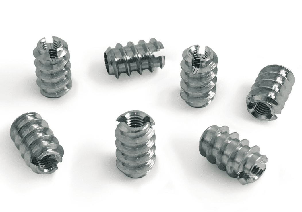 M3X8mm Slotted Steel Screw In Type A Threaded Wood Inserts Chipboard Zinc