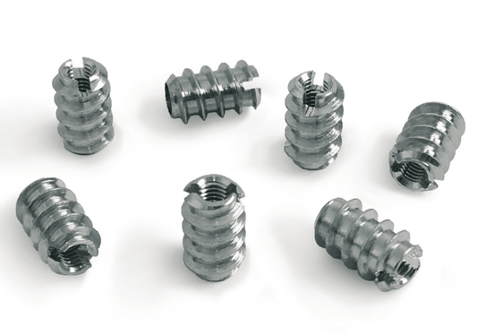 M3X8mm Slotted Steel Screw In Type A Threaded Wood Inserts Chipboard Zinc