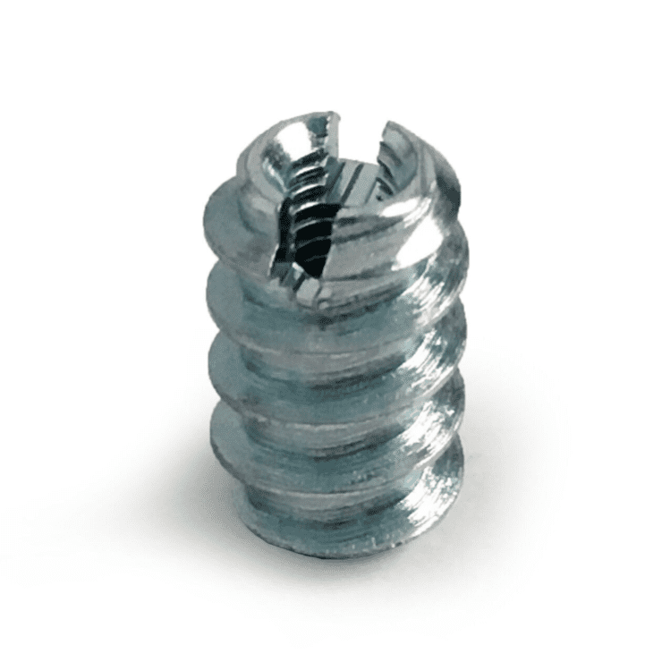 M3X8mm Slotted Steel Screw In Type A Threaded Wood Inserts Chipboard Zinc