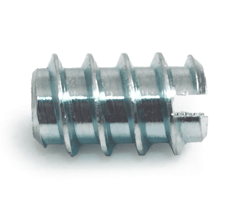 M3X8mm Slotted Steel Screw In Type A Threaded Wood Inserts Chipboard Zinc
