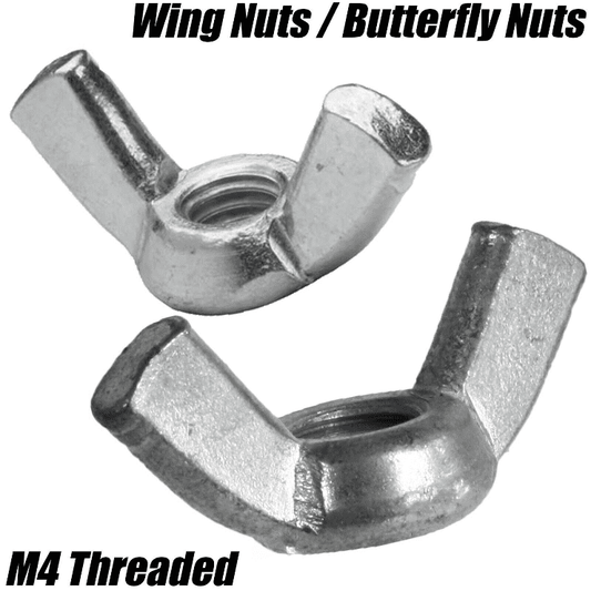 M4 4mm Wing Nuts Butterfly Hand Nuts Threaded Din 315 Bright Metal Zinc Plated