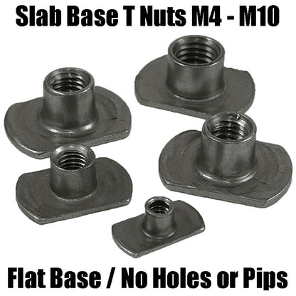 M4 M5 M6 M8 M10 Carbon Steel Tee Spot Slab Based T Nuts Flat Plain No Pips or Holes
