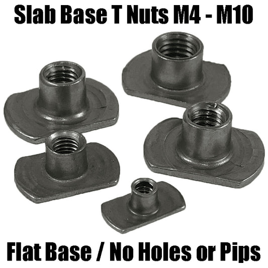 M4 M5 M6 M8 M10 Carbon Steel Tee Spot Slab Based T Nuts Flat Plain No Pips or Holes