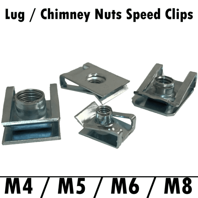 M4 M5 M6 M8 Spire Clips Cal Chimney Lug Nuts Fixings Threaded Panel Fasteners