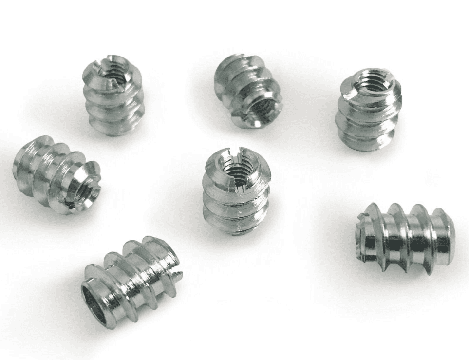 M4X10mm Slotted Steel Screw In Type A Threaded Wood Inserts Chipboard Zinc
