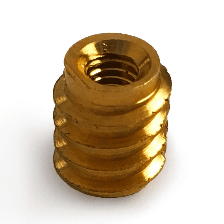M4X10mm Unheaded Hex Drive Solid Brass Screw Threaded Wood Inserts Chipboard