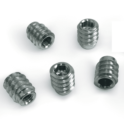 M4X10mm Unheaded Hex Drive Steel Zinc Screw Threaded Wood Inserts Chipboard