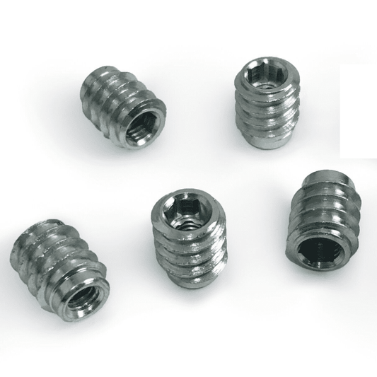M4X10mm Unheaded Hex Drive Steel Zinc Screw Threaded Wood Inserts Chipboard