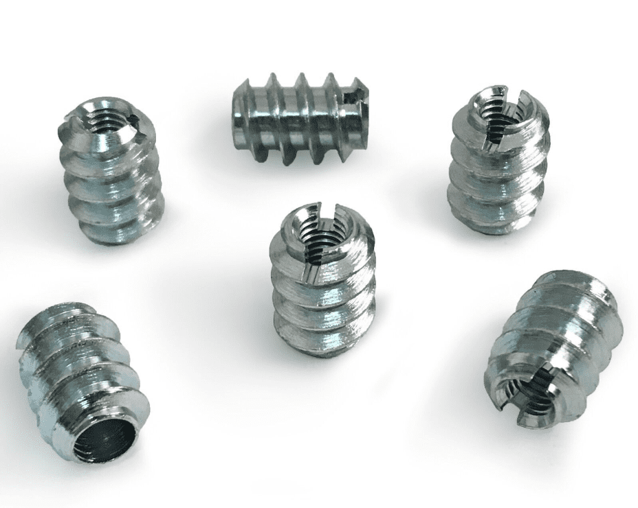 M4X12mm Slotted Steel Screw In Type A Threaded Wood Inserts Chipboard Zinc