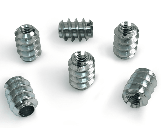M4X12mm Slotted Steel Screw In Type A Threaded Wood Inserts Chipboard Zinc