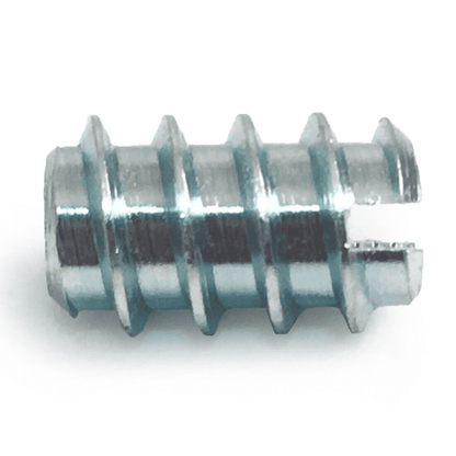 M4X12mm Slotted Steel Screw In Type A Threaded Wood Inserts Chipboard Zinc