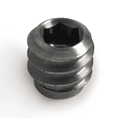 M4X12mm Unheaded Hex Drive Solid Steel Screw Threaded Wood Inserts Chipboard