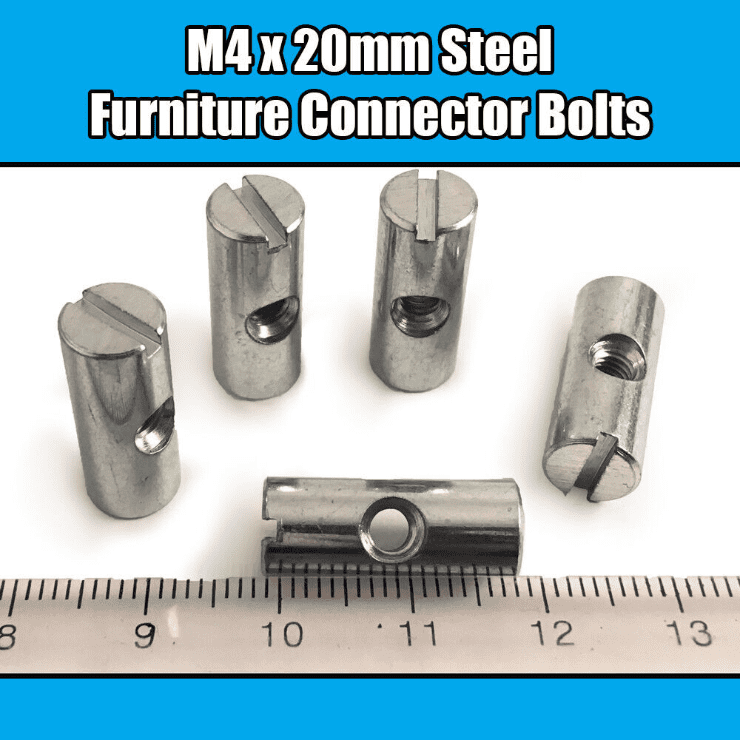 M4X20mm Furniture Cross Dowel Barrel Nuts Centre Threaded Fixing Cot Bed Unit