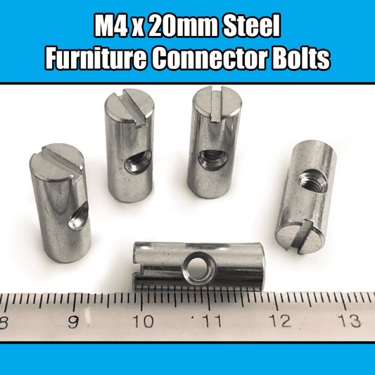 M4X20mm Furniture Cross Dowel Barrel Nuts Centre Threaded Fixing Cot Bed Unit