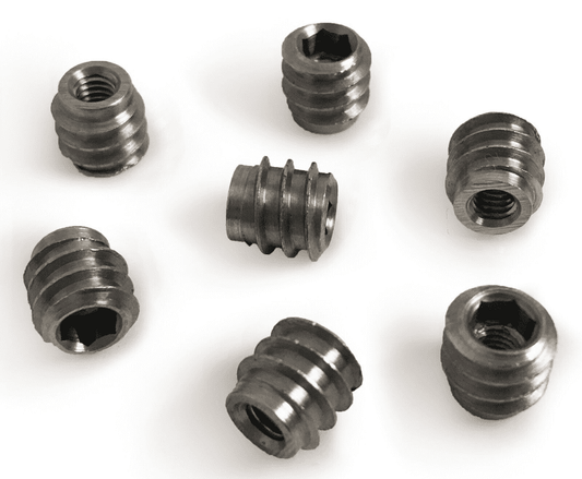 M4X8mm Unheaded Hex Drive Solid Steel Screw Threaded Wood Inserts Chipboard