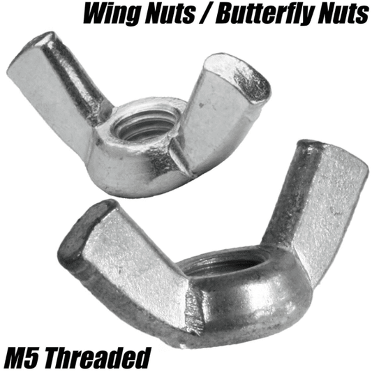M5 5mm Wing Nuts Butterfly Hand Nuts Threaded Din 315 Bright Metal Zinc Plated