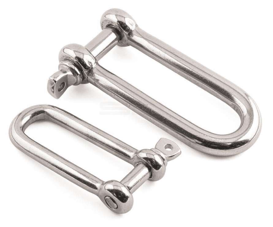 M5 Long D-Shackle A4 Stainless Steel Marine Grade 316 Lifting Rigging ...