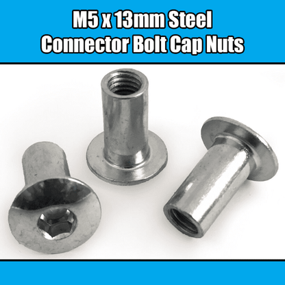 M5x13mm Steel Hex Drive Mushroom Head Furniture Connector Bolt Cap Nuts Bed