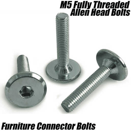 M5x40mm Steel Hex Drive Furniture Connector Bolts Flat Head Joint Bed Cot Desk