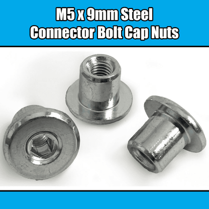 M5x9mm Steel Hex Drive Head Furniture Connector Bolt Cap Nuts Bed Chair Desk
