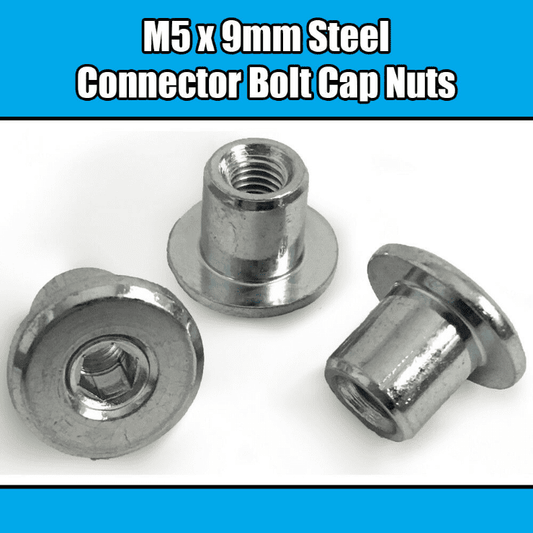 M5x9mm Steel Hex Drive Head Furniture Connector Bolt Cap Nuts Bed Chair Desk