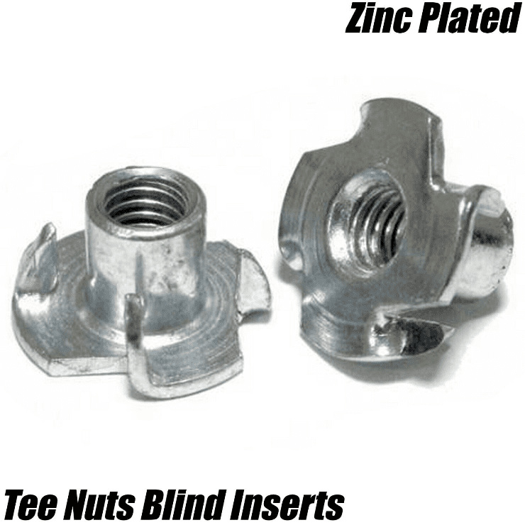 M6 4 Pronged Captive Blind Inserts Tee Nut Hammer In Wood Furniture T Nuts