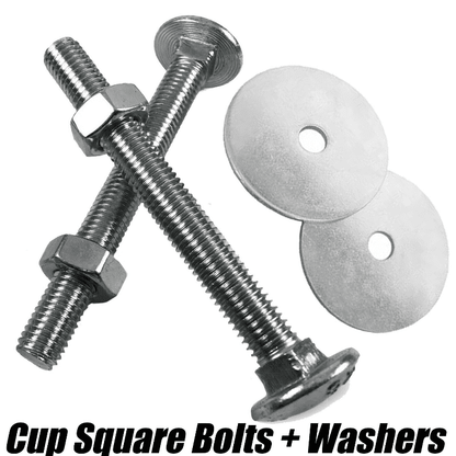 M6 6mm Cup Square Carriage Bolt Coach Bolts Penny Washers & Nuts Zinc