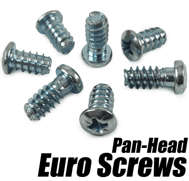 M6 (6mm) Flat Pan Head Euro Screws Mounting for Drawer Runners Hinges Base Plates