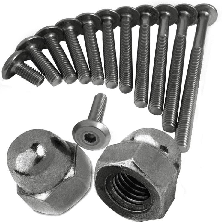 M6 A2 Stainless Steel Furniture Connector Bolts + Domed Nuts