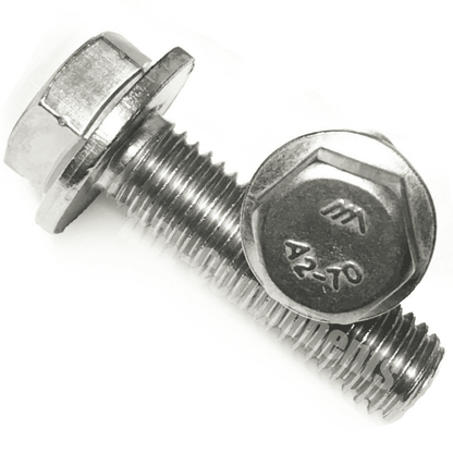 M6 A2 Stainless Steel Hex Head Flange Bolts, Domed Nuts + Washers