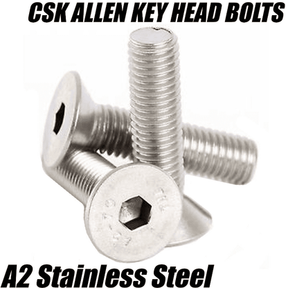 M6 A2 Stainless Steel Machine Screws Countersunk Bolts Socket Bolts + Wing Nuts