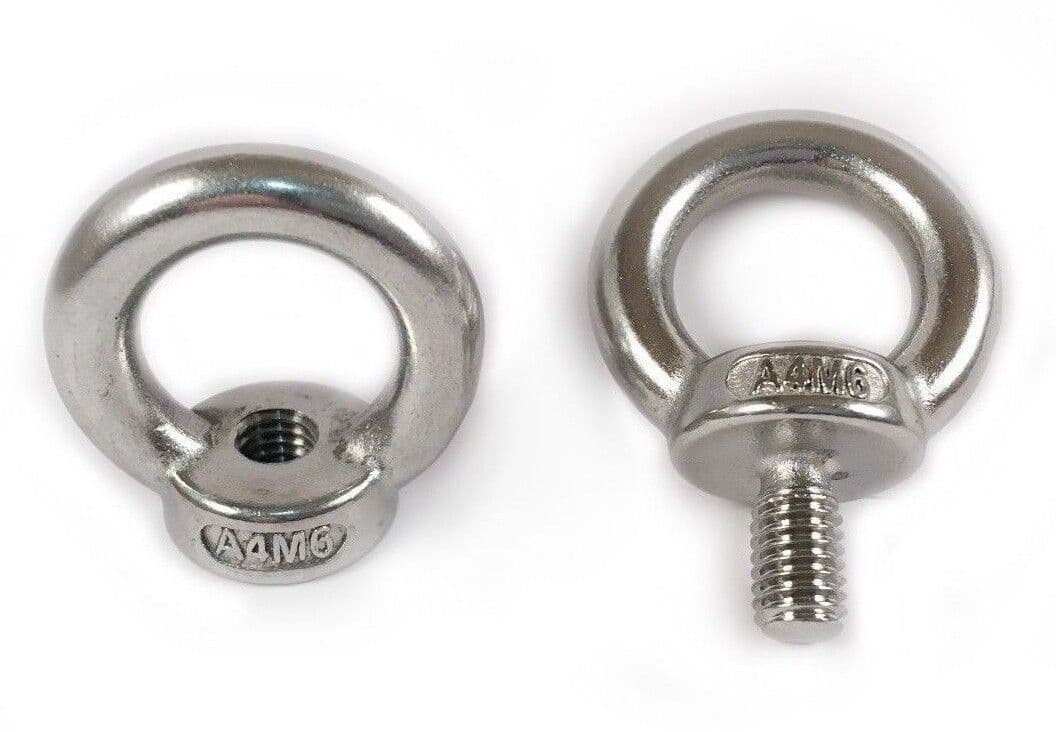 M6 A4 316 Marine Grade Stainless Steel M6 Lifting Eye Bolts And Nuts Din 580 582