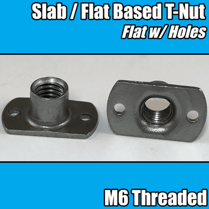 M6 Carbon Steel Tee Spot Slab Based T Shape Nuts 2 Welded Pips, Holes & Flat