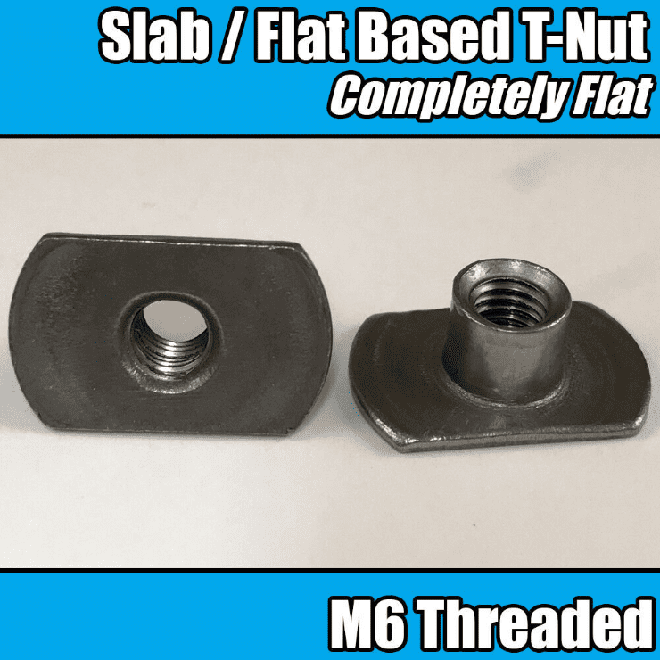 M6 Carbon Steel Tee Spot Slab Based T Shape Nuts 2 Welded Pips, Holes & Flat