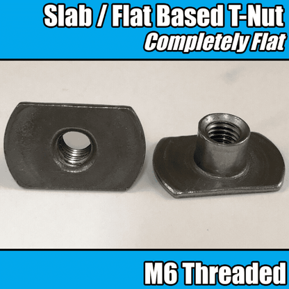 M6 Carbon Steel Tee Spot Slab Based T Shape Nuts 2 Welded Pips, Holes & Flat