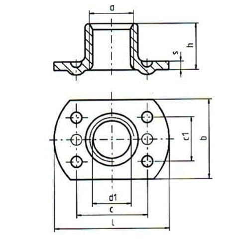 M6 Carbon Steel Tee Spot Slab Based T Shape Nuts 2 Welded Pips, Holes & Flat