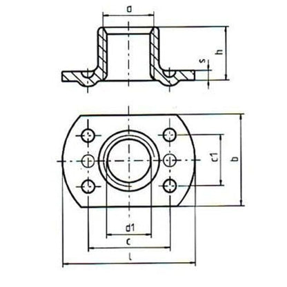 M6 Carbon Steel Tee Spot Slab Based T Shape Nuts 2 Welded Pips, Holes & Flat