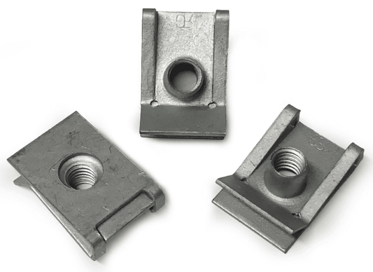 M6 Chimney U Lug Nuts Speed Threaded Fasteners Spire Captive Clips Fixing Silver