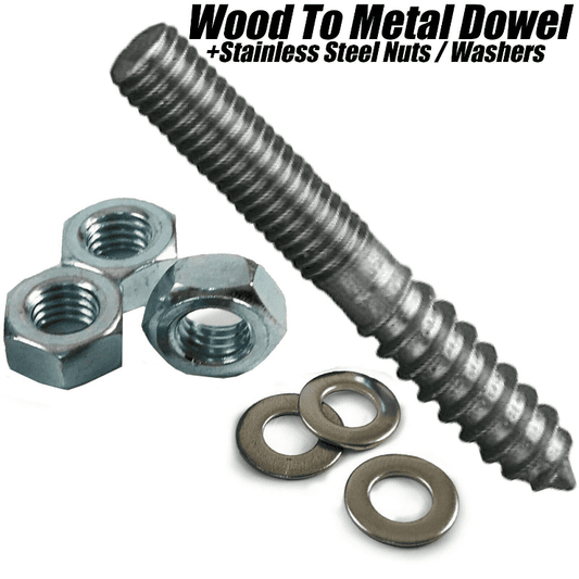 M6 Furniture Fixing Wood To Metal Dowels Wall Hanger Bolts + Nuts/Washers