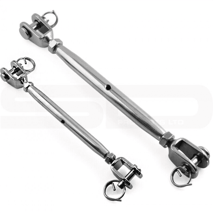 M6 Jaw Turnbuckle Rigging Straining Screw A4 316 Marine Stainless Steel Tension