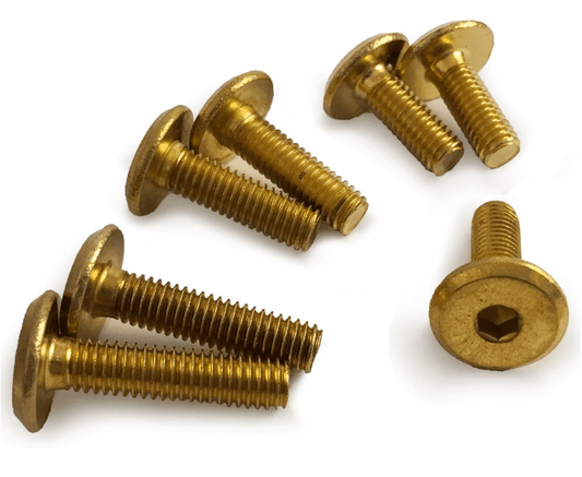 M6 Solid Brass Furniture Connector Bolts Flat Hex Drive Joint Bed Cot Desk Unit
